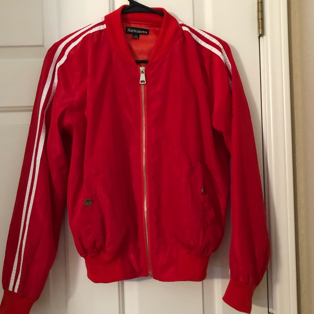 Red puffy jacket!